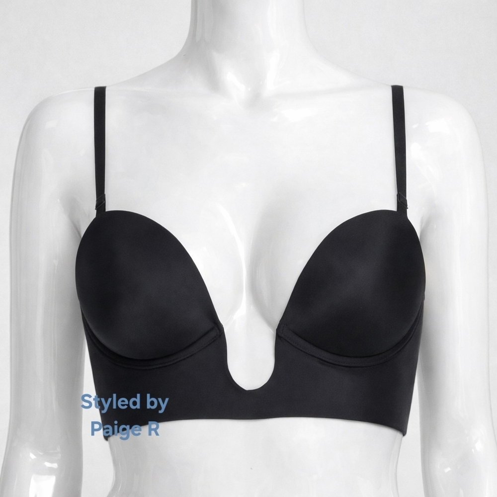 💕NWT SKIMS Deep Plunge Shapewear Bra Super Low Cut Strapless Black ONYX 2X